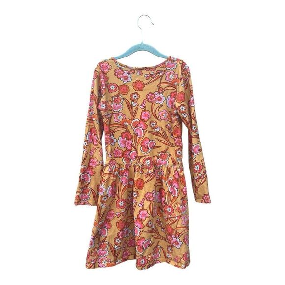 Garnet Hill Orange and Pink Long Sleeve Olivia Sundress green cotton size medium - Picture 2 of 6